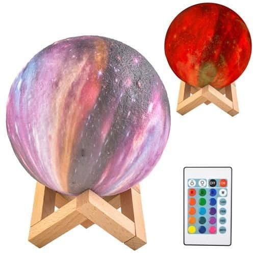 LAMPKA NOCNA KSIĘŻYC - MOON LIGHT 15cm 16 kolorów świecenia + PILOT