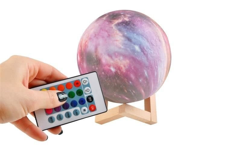 LAMPKA NOCNA KSIĘŻYC - MOON LIGHT 15cm 16 kolorów świecenia + PILOT