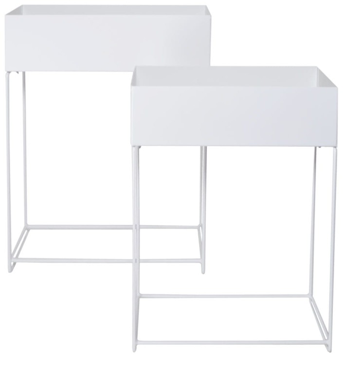 KWIETNIK METAL BIAŁY DUŻY 55X20X71