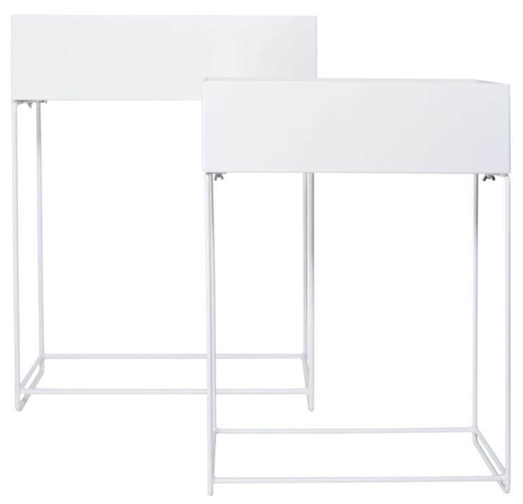 KWIETNIK METAL BIAŁY DUŻY 55X20X71