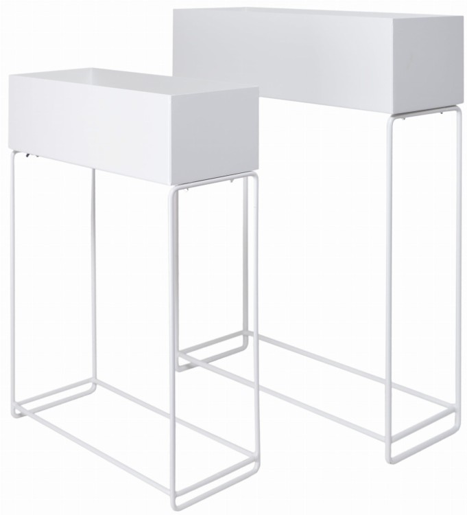 KWIETNIK METAL BIAŁY DUŻY 55X20X71