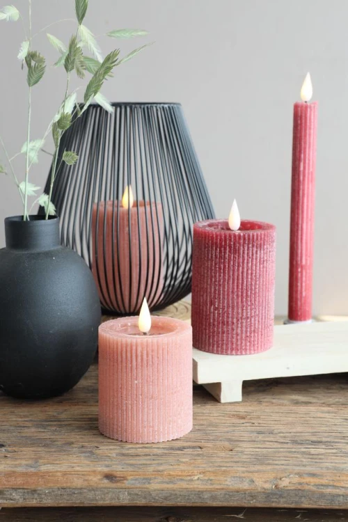 ŚWIECA LEDOWA RUSTIC MAUVE FI7 H10CM