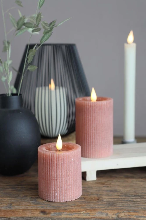 ŚWIECA LEDOWA RUSTIC MAUVE FI7 H10CM