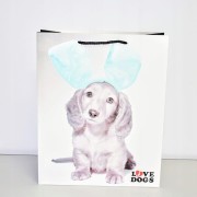 TOREBKA UPOMINKOWA "I LOVE DOGS" 4 wzory ROZM. M 32X26X10cm