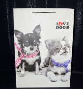 TOREBKA UPOMINKOWA "I LOVE DOGS" 4 wzory ROZM. M 32X26X10cm