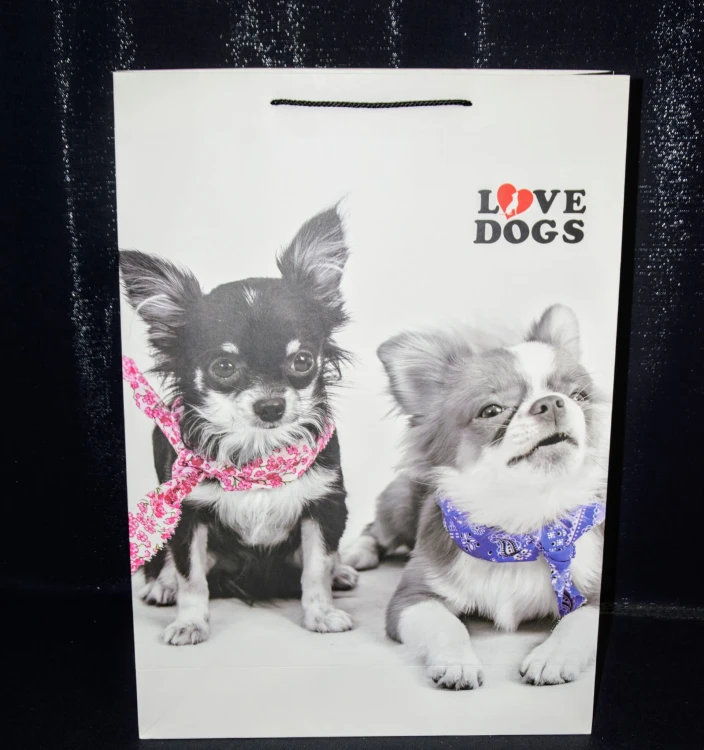 TOREBKA UPOMINKOWA "I LOVE DOGS" 4 wzory ROZM. M 32X26X10cm