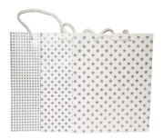 TOREBKA UPOMINKOWA BIAŁO-SREBRNA-BROKAT 42X32X12 CM 3 WZORY