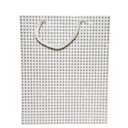 TOREBKA UPOMINKOWA BIAŁO-SREBRNA-BROKAT 32X26X10 CM 2 WZORY