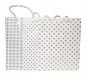 TOREBKA UPOMINKOWA BIAŁO-SREBRNA-BROKAT 32X26X10 CM 2 WZORY
