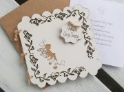 CHRZEST ŚWIĘTY PAMIĄTKA DREWNIANA KARTKA OKOLICZNOŚCIOWA 13,5x13,5x1cm
