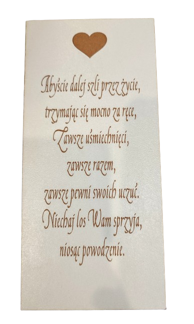 DREWNIANA PAMIĄTKA ŻYCZENIA KARTKA JUBILEUSZ SZARA