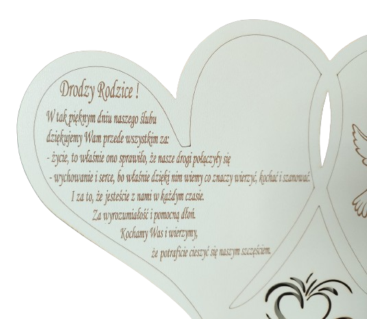 PODZIĘKOWANIE DLA RODZICÓW ŚLUB DREWNO SERCA
