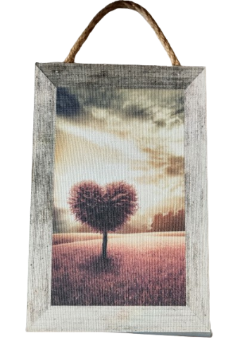 TABLICZKA MOTYWACYJNA MDF 20X30CM KRAJOBRAZ DRZEWO SERCE