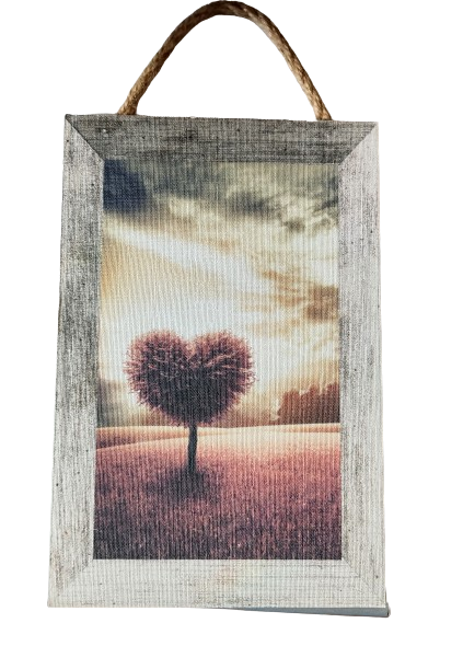 TABLICZKA MOTYWACYJNA MDF 20X30CM KRAJOBRAZ DRZEWO SERCE