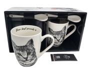 KUBEK PORCELANOWY KOT AMERYKAŃSKI - KPL. 2 SZT