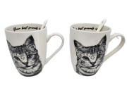 KUBEK PORCELANOWY KOT AMERYKAŃSKI - KPL. 2 SZT
