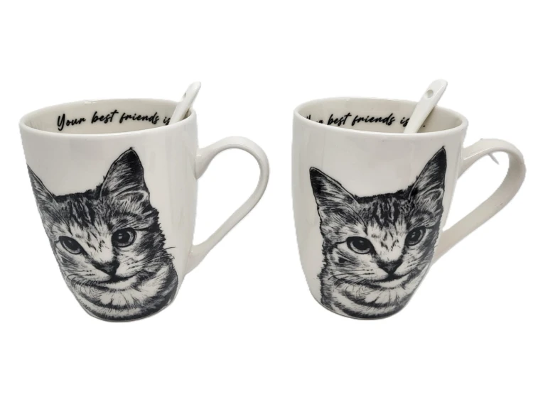KUBEK PORCELANOWY KOT AMERYKAŃSKI - KPL. 2 SZT