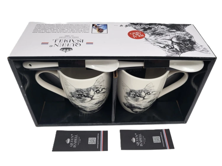 KUBEK PORCELANOWY KOT AMERYKAŃSKI - KPL. 2 SZT