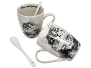 KUBEK PORCELANOWY KOT SYBERYJSKI - KPL 2SZT