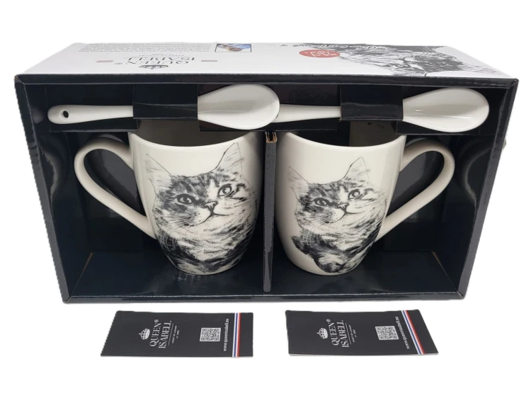 KUBEK PORCELANOWY KOT SYBERYJSKI - KPL 2SZT