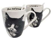 KUBEK PORCELANOWY KOT EUROPEJSKI - KPL. 2 SZT