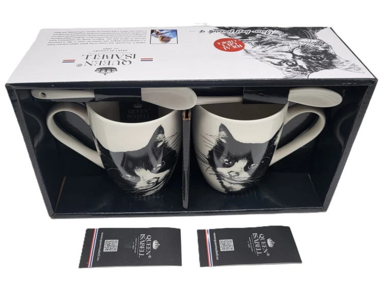 KUBEK PORCELANOWY KOT EUROPEJSKI - KPL. 2 SZT