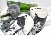KUBEK PORCELANOWY KOT EUROPEJSKI - KPL. 2 SZT