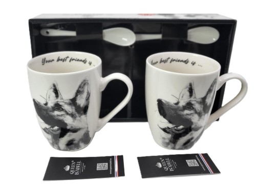 KUBEK PORCELANOWY OWCZAREK NIEMIECKI - KPL. 2 SZT