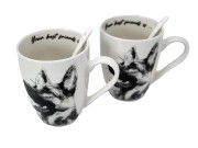KUBEK PORCELANOWY OWCZAREK NIEMIECKI - KPL. 2 SZT