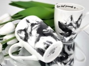 KUBEK PORCELANOWY OWCZAREK NIEMIECKI - KPL. 2 SZT