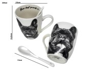 KUBEK PORCELANOWY BULDOG FRANCUSKI - KPL. 2 SZT