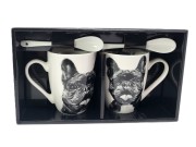 KUBEK PORCELANOWY BULDOG FRANCUSKI - KPL. 2 SZT
