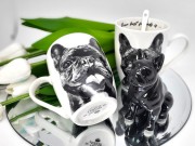 KUBEK PORCELANOWY BULDOG FRANCUSKI - KPL. 2 SZT