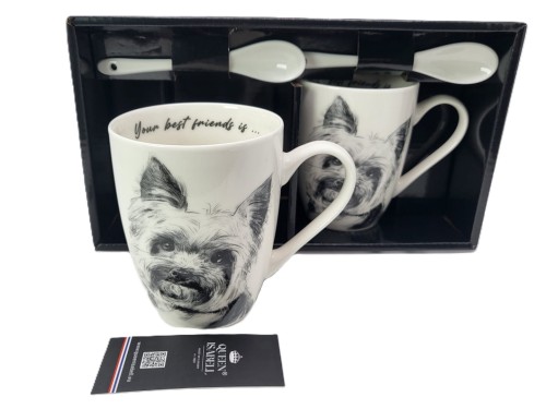 KUBEK PORCELANOWY Yorkshire Terier - KPL. 2 SZT