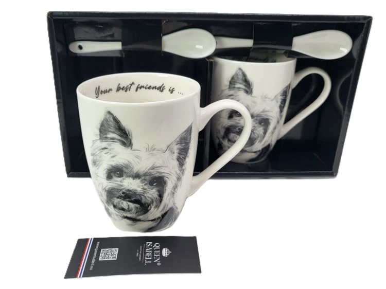 KUBEK PORCELANOWY Yorkshire Terier - KPL. 2 SZT