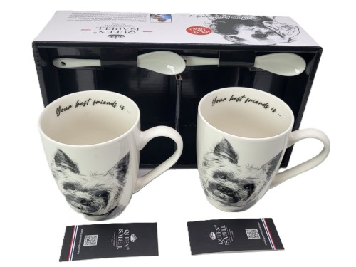 KUBEK PORCELANOWY Yorkshire Terier - KPL. 2 SZT