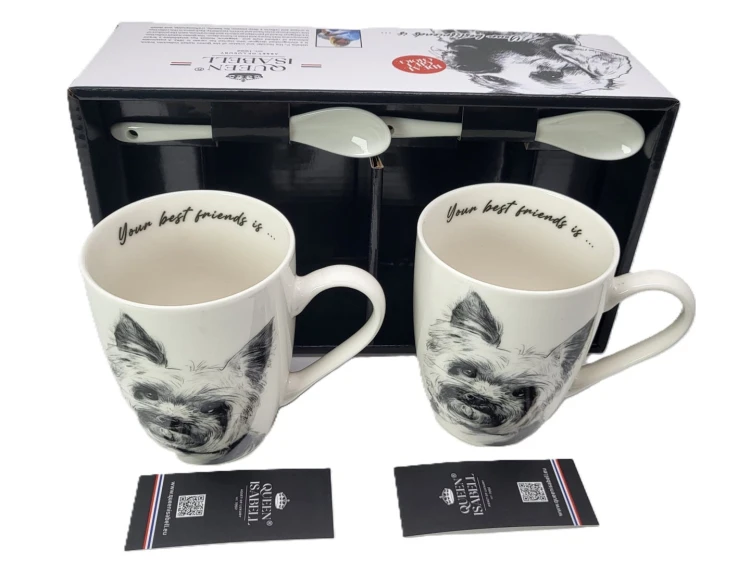 KUBEK PORCELANOWY Yorkshire Terier - KPL. 2 SZT