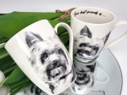KUBEK PORCELANOWY Yorkshire Terier - KPL. 2 SZT