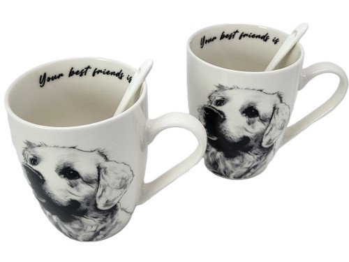 KUBEK PORCELANOWY LABRADOR - KPL. 2 SZT