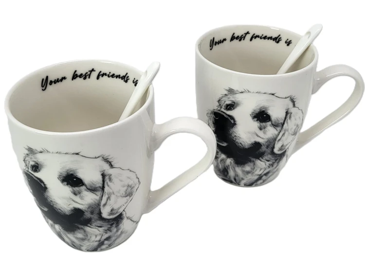 KUBEK PORCELANOWY LABRADOR - KPL. 2 SZT