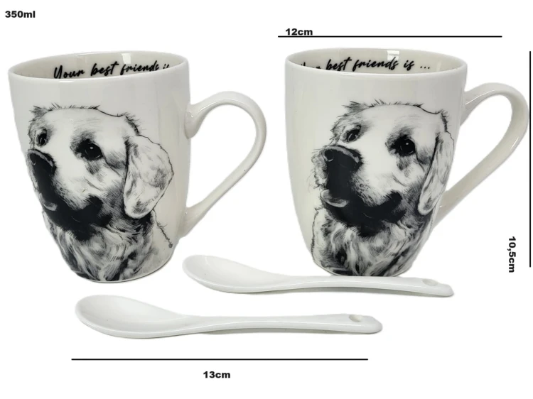KUBEK PORCELANOWY LABRADOR - KPL. 2 SZT