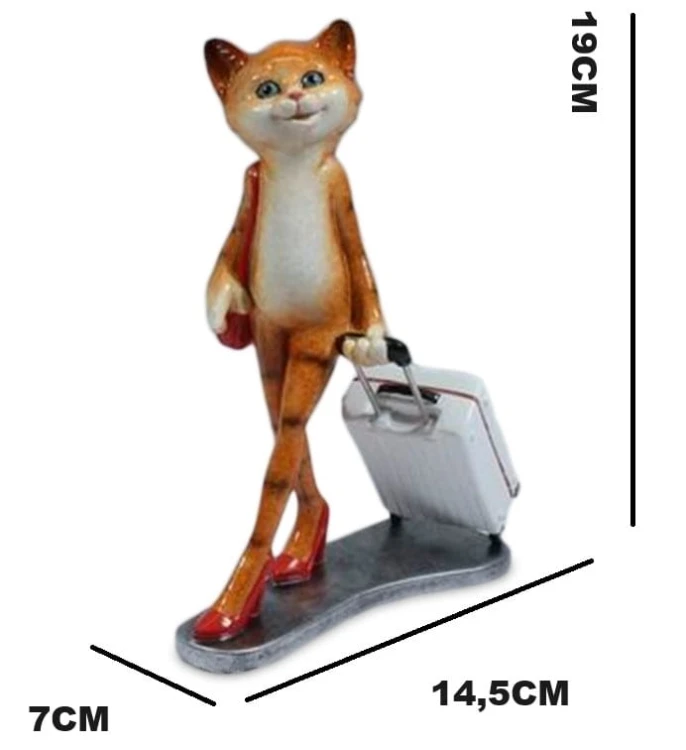 FIGURKA KOT Z WALIZKĄ