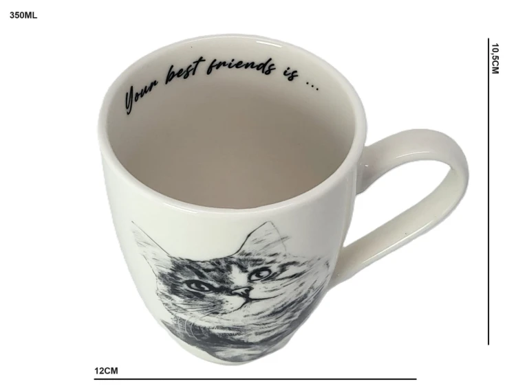 KUBEK PORCELANOWY KOT SYBERYJSKI