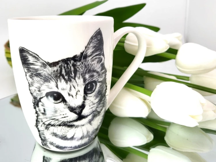 KUBEK PORCELANOWY KOT AMERYKAŃSKI