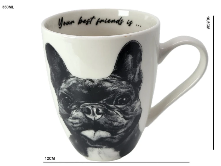 KUBEK CERAMICZNY - BULDOG FRANCUSKI