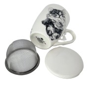 KUBEK PORCELANOWY  KOT SYBERYJSKI - PRZYKRYWKA ZAPARZACZ