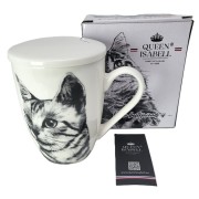 KUBEK PORCELANOWY Z ZAPARZACZEM - KOT SOKOKE
