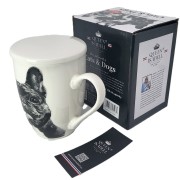 KUBEK PORCELANOWY  BULDOG FRANCUSKI- PRZYKRYWKA ZAPARZACZ