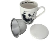 KUBEK PORCELANOWY Z ZAPARZACZEM - LABRADOR