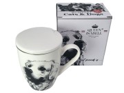 KUBEK PORCELANOWY Z ZAPARZACZEM - LABRADOR